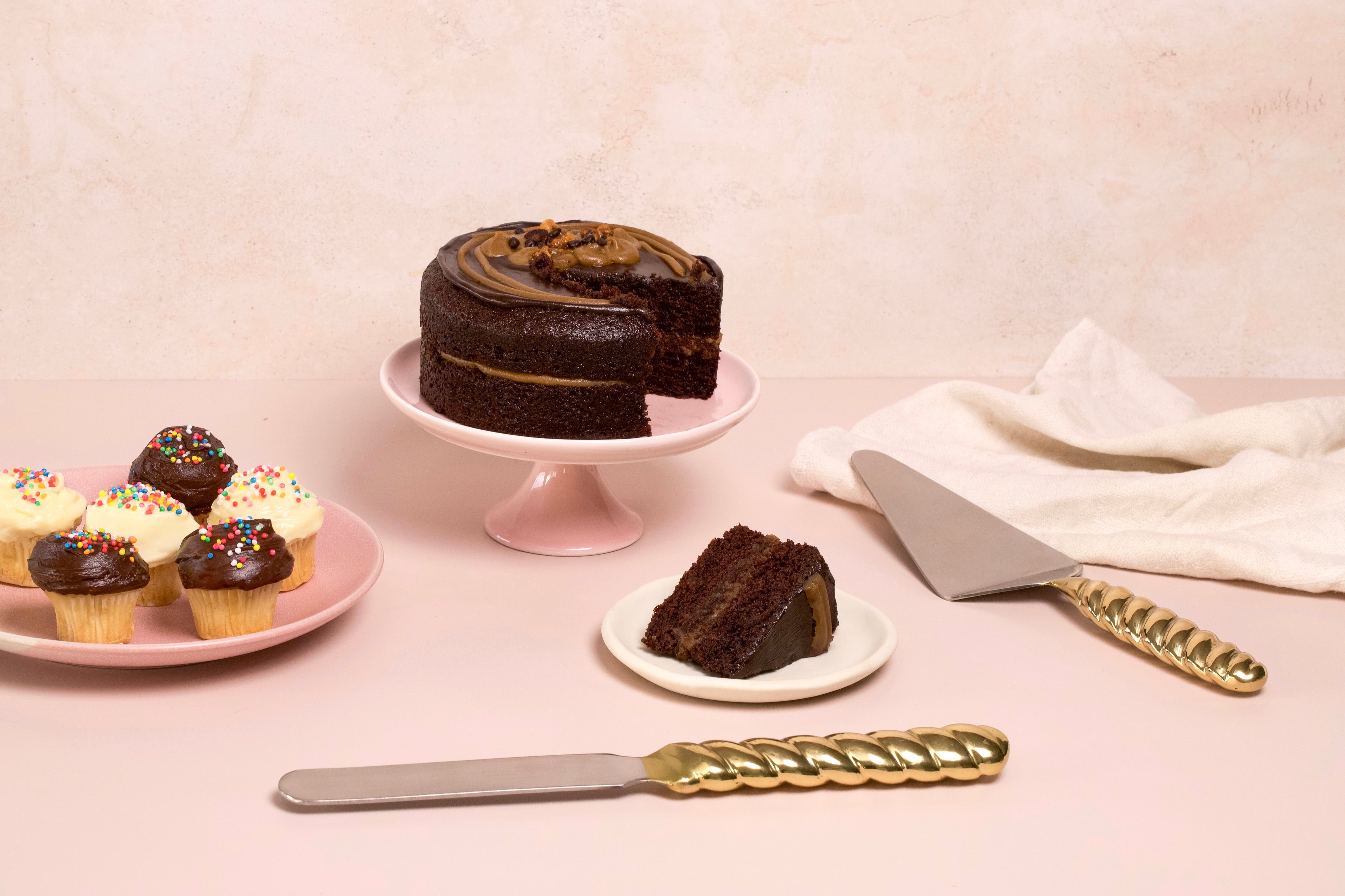 Homemade Chocolate Cake and Homemade Cupcakes