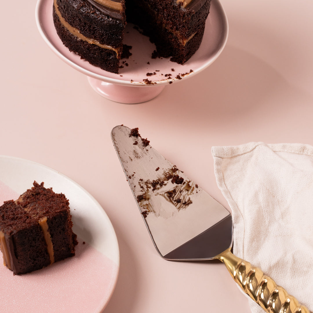 Homemade Chocolate Cake with Serving Spade